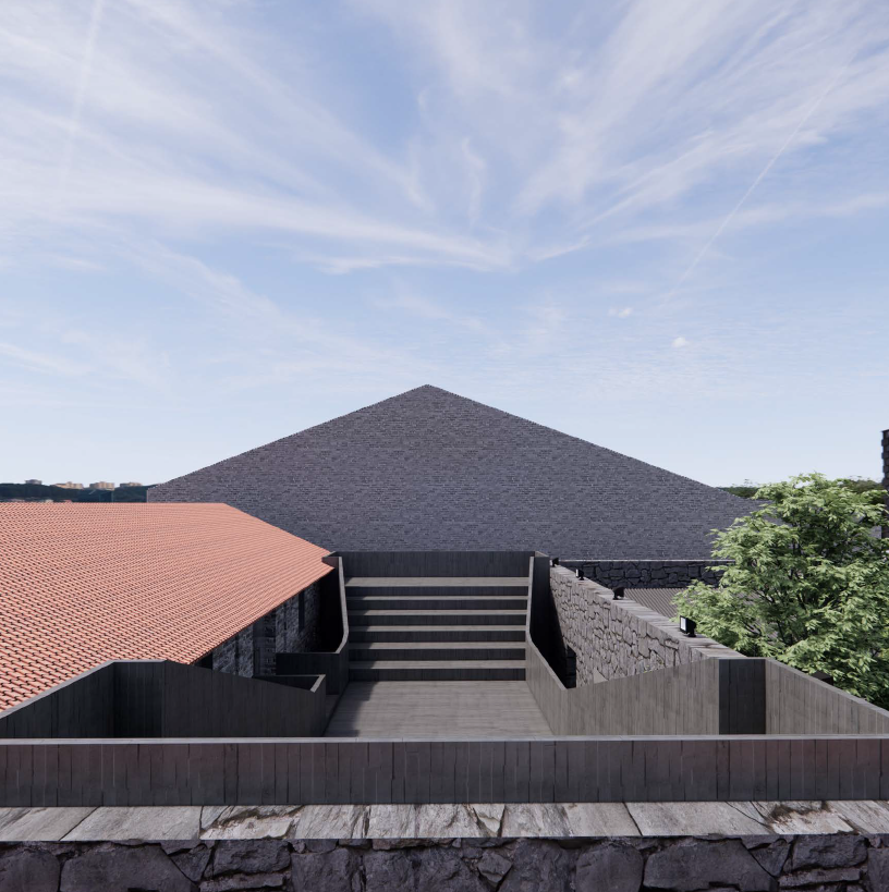 Modern residential complex with sustainable design features, solar panels, green roof, energy efficient facade, urban integration, contemporary architecture